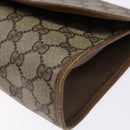 GUCCI GG Supreme Web Sherry Line Clutch Bag PVC Beige Gold 89 01 030 Auth 133814-8