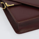 CARTIER Must Line Shoulder Bag Leather Bordeaux Gold Auth 133817-10