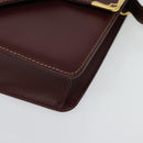 CARTIER Must Line Shoulder Bag Leather Bordeaux Gold Auth 133817-11