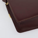 CARTIER Must Line Shoulder Bag Leather Bordeaux Gold Auth 133817-12