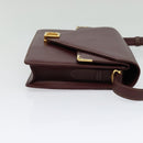 CARTIER Must Line Shoulder Bag Leather Bordeaux Gold Auth 133817-5