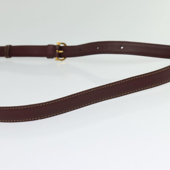 CARTIER Must Line Shoulder Bag Leather Bordeaux Gold Auth 133817