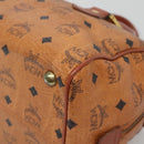 MCM Logogram Vicetos Hand Bag PVC Leather Brown Gold Auth 133833-9
