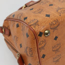 MCM Logogram Vicetos Hand Bag PVC Leather Brown Gold Auth 133833-14