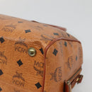 MCM Logogram Vicetos Hand Bag PVC Leather Brown Gold Auth 133833-15