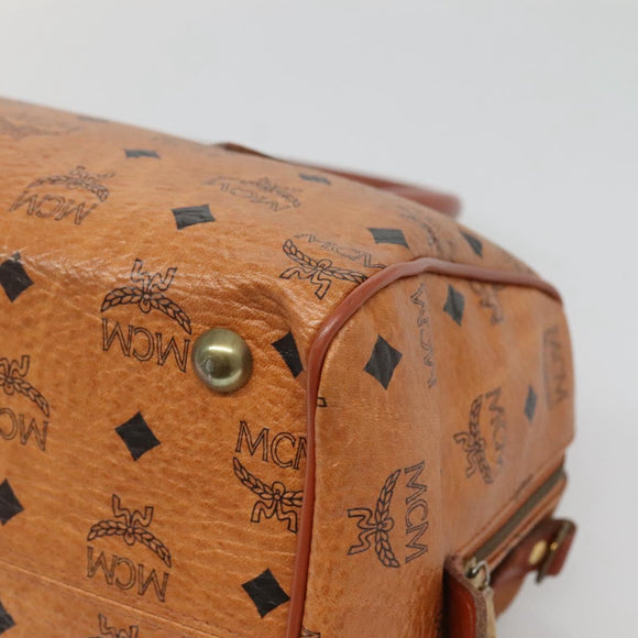 MCM Logogram Vicetos Hand Bag PVC Leather Brown Gold Auth 133833
