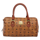 MCM Logogram Vicetos Hand Bag PVC Leather Brown Gold Auth 133833-13