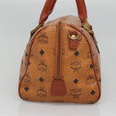 MCM Logogram Vicetos Hand Bag PVC Leather Brown Gold Auth 133833-4