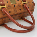 MCM Logogram Vicetos Hand Bag PVC Leather Brown Gold Auth 133833-7