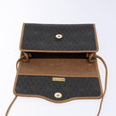 Christian Dior Honeycomb Canvas Shoulder Bag PVC Black Gold Auth 133834-15