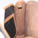 Christian Dior Honeycomb Canvas Shoulder Bag PVC Black Gold Auth 133834-19