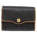 Christian Dior Honeycomb Canvas Shoulder Bag PVC Black Gold Auth 133834-2