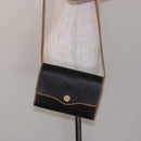 Christian Dior Honeycomb Canvas Shoulder Bag PVC Black Gold Auth 133834-21