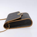 Christian Dior Honeycomb Canvas Shoulder Bag PVC Black Gold Auth 133834-5