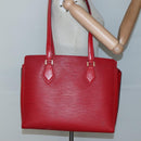 LOUIS VUITTON Epi Duplex Tote Bag Red M52427 LV Auth 133839-21
