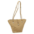 Gianni Versace Shoulder Bag Canvas Beige Gold Auth 133846-1