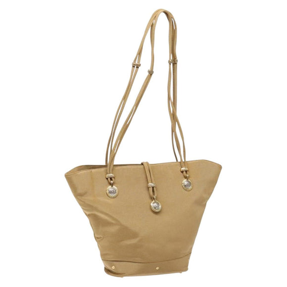 Gianni Versace Shoulder Bag Canvas Beige Gold Auth 133846