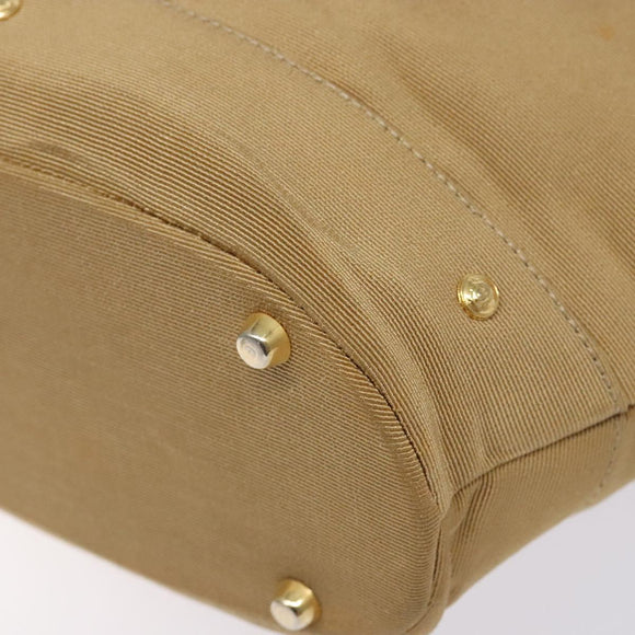 Gianni Versace Shoulder Bag Canvas Beige Gold Auth 133846
