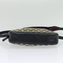 GUCCI GG Canvas Sherry Line Shoulder Bag Vintage Navy Gold Auth 133847-5