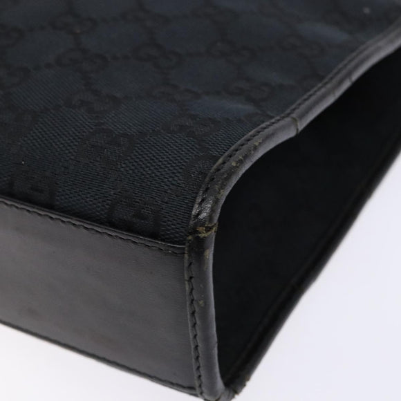 GUCCI GG Canvas Jackie Hand Bag Black Silver 002 1065 3444 Auth 133856