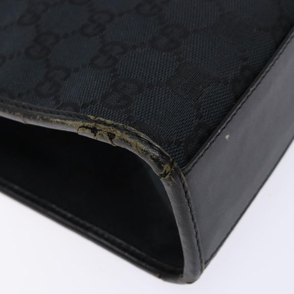 GUCCI GG Canvas Jackie Hand Bag Black Silver 002 1065 3444 Auth 133856