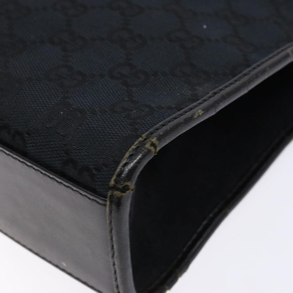 GUCCI GG Canvas Jackie Hand Bag Black Silver 002 1065 3444 Auth 133856