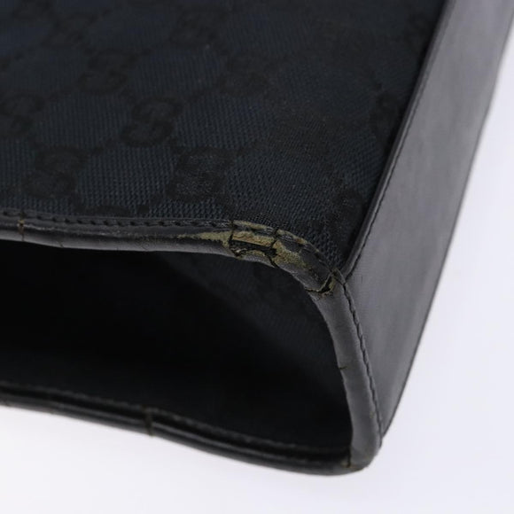 GUCCI GG Canvas Jackie Hand Bag Black Silver 002 1065 3444 Auth 133856