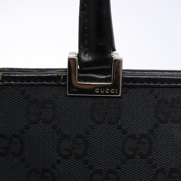 GUCCI GG Canvas Jackie Hand Bag Black Silver 002 1065 3444 Auth 133856