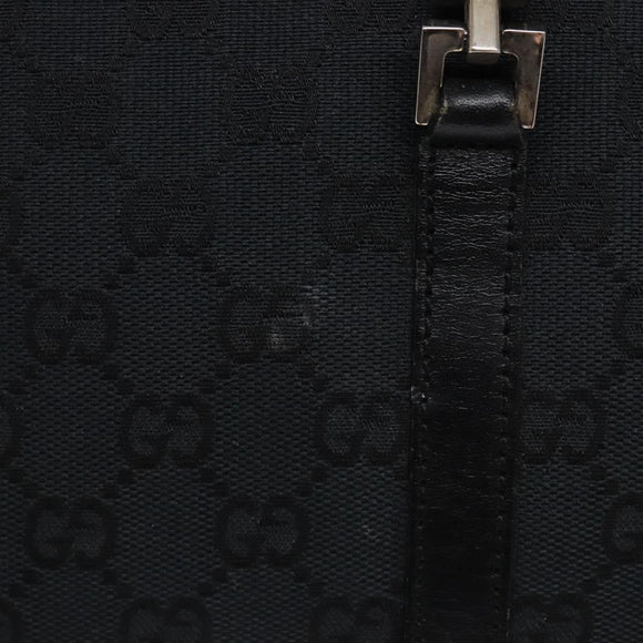 GUCCI GG Canvas Jackie Hand Bag Black Silver 002 1065 3444 Auth 133856
