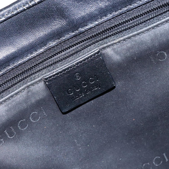 GUCCI GG Canvas Jackie Hand Bag Black Silver 002 1065 3444 Auth 133856