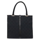 GUCCI GG Canvas Jackie Hand Bag Black Silver 002 1065 3444 Auth 133856-2