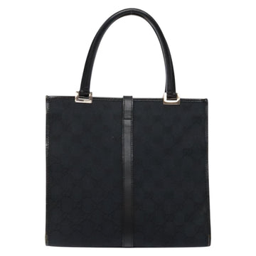 GUCCI GG Canvas Jackie Hand Bag Black Silver 002 1065 3444 Auth 133856 - 0