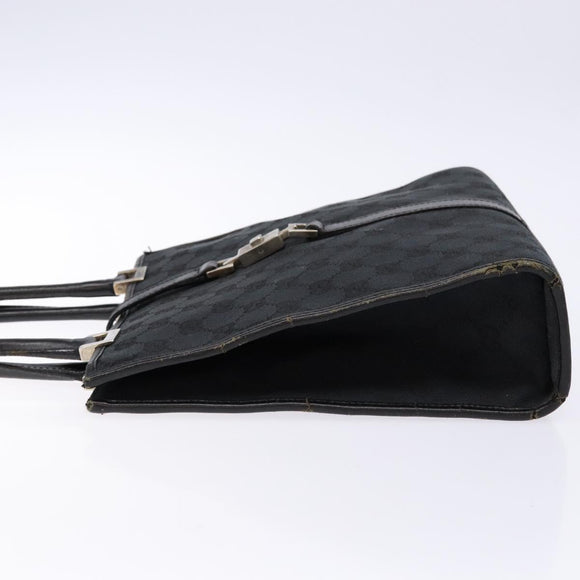 GUCCI GG Canvas Jackie Hand Bag Black Silver 002 1065 3444 Auth 133856