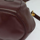 CARTIER Must Line Shoulder Bag Leather Bordeaux Gold Auth 133861-11