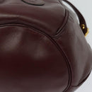 CARTIER Must Line Shoulder Bag Leather Bordeaux Gold Auth 133861-13