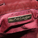 CARTIER Must Line Shoulder Bag Leather Bordeaux Gold Auth 133861-14