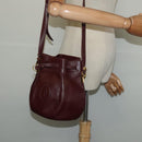 CARTIER Must Line Shoulder Bag Leather Bordeaux Gold Auth 133861-19