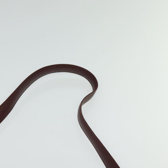 CARTIER Must Line Shoulder Bag Leather Bordeaux Gold Auth 133861