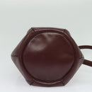 CARTIER Must Line Shoulder Bag Leather Bordeaux Gold Auth 133861-9
