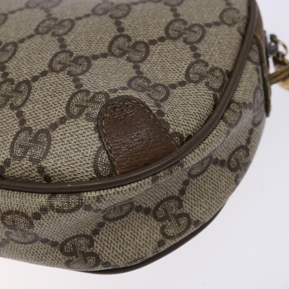 GUCCI GG Supreme Web Sherry Line Shoulder Bag PVC Beige 89 02 066 Auth 133869
