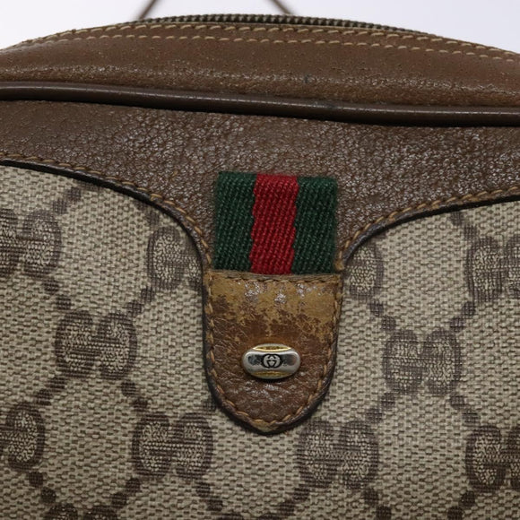 GUCCI GG Supreme Web Sherry Line Shoulder Bag PVC Beige 89 02 066 Auth 133869