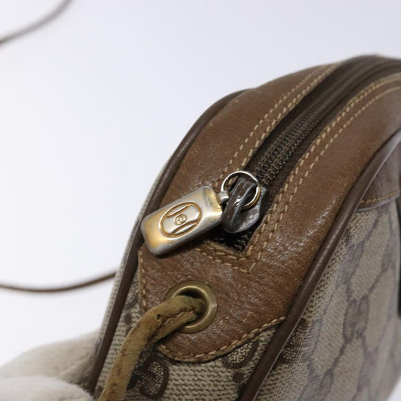 GUCCI GG Supreme Web Sherry Line Shoulder Bag PVC Beige 89 02 066 Auth 133869