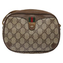GUCCI GG Supreme Web Sherry Line Shoulder Bag PVC Beige 89 02 066 Auth 133869-2