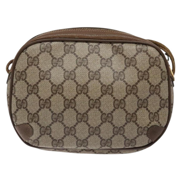 GUCCI GG Supreme Web Sherry Line Shoulder Bag PVC Beige 89 02 066 Auth 133869
