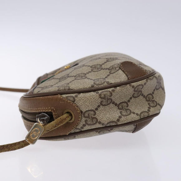 GUCCI GG Supreme Web Sherry Line Shoulder Bag PVC Beige 89 02 066 Auth 133869