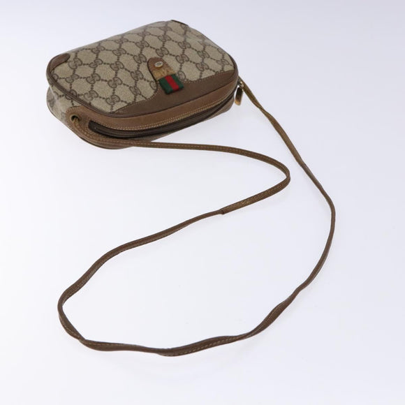 GUCCI GG Supreme Web Sherry Line Shoulder Bag PVC Beige 89 02 066 Auth 133869