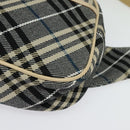 BURBERRY Nova Check Blue Label Waist bag Canvas Blue Silver Auth 133875-15