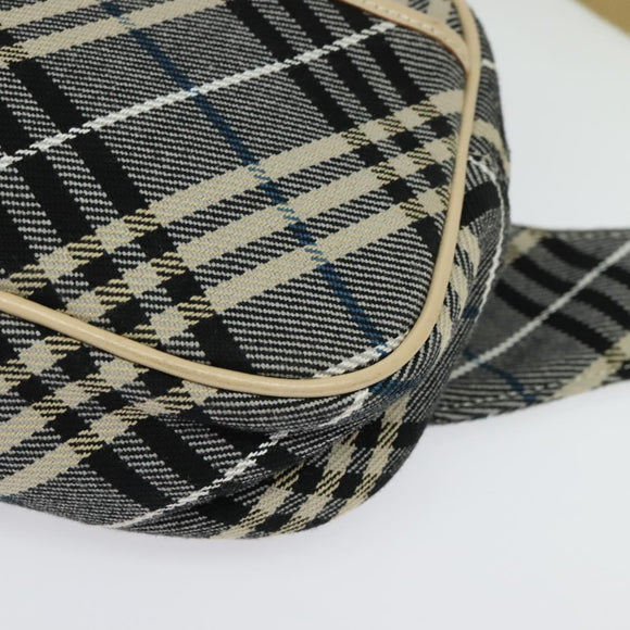 BURBERRY Nova Check Blue Label Waist bag Canvas Blue Silver Auth 133875