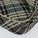 BURBERRY Nova Check Blue Label Waist bag Canvas Blue Silver Auth 133875-9