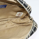 BURBERRY Nova Check Blue Label Waist bag Canvas Blue Silver Auth 133875-17